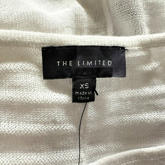 The Limited White Tonal Stripe Pullover Semi Sheer Top Generous XGenerous XS NEW - Picture 6 of 8